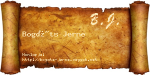 Bogáts Jerne névjegykártya